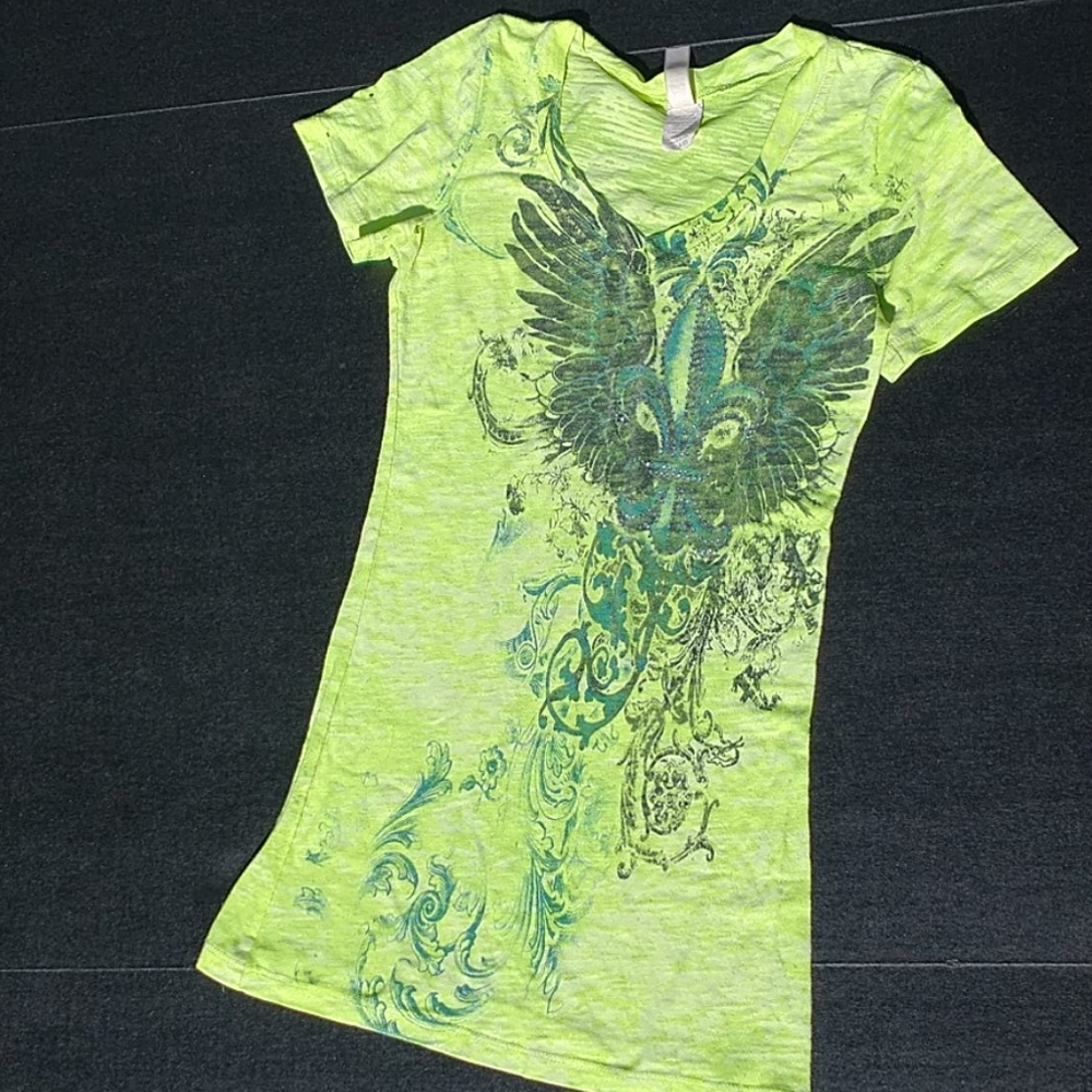 Ritual Burnout Tee with  Bling Fleur Di Leigh